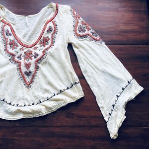 Free People Angel Sleeve Blouse